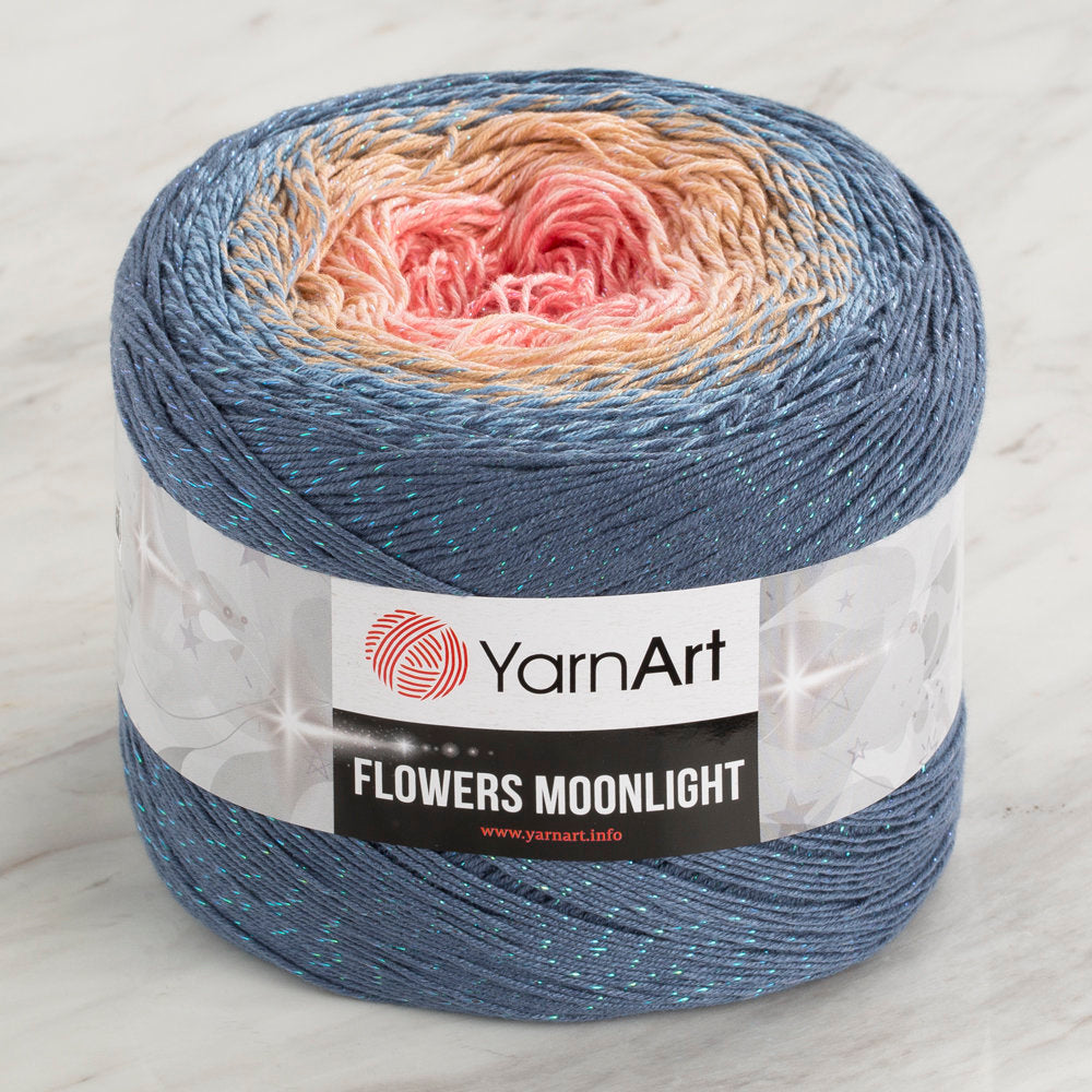 Yarnart Flowers Moonlight Simli Ebruli 260Gr El Örgü İpi - 3262